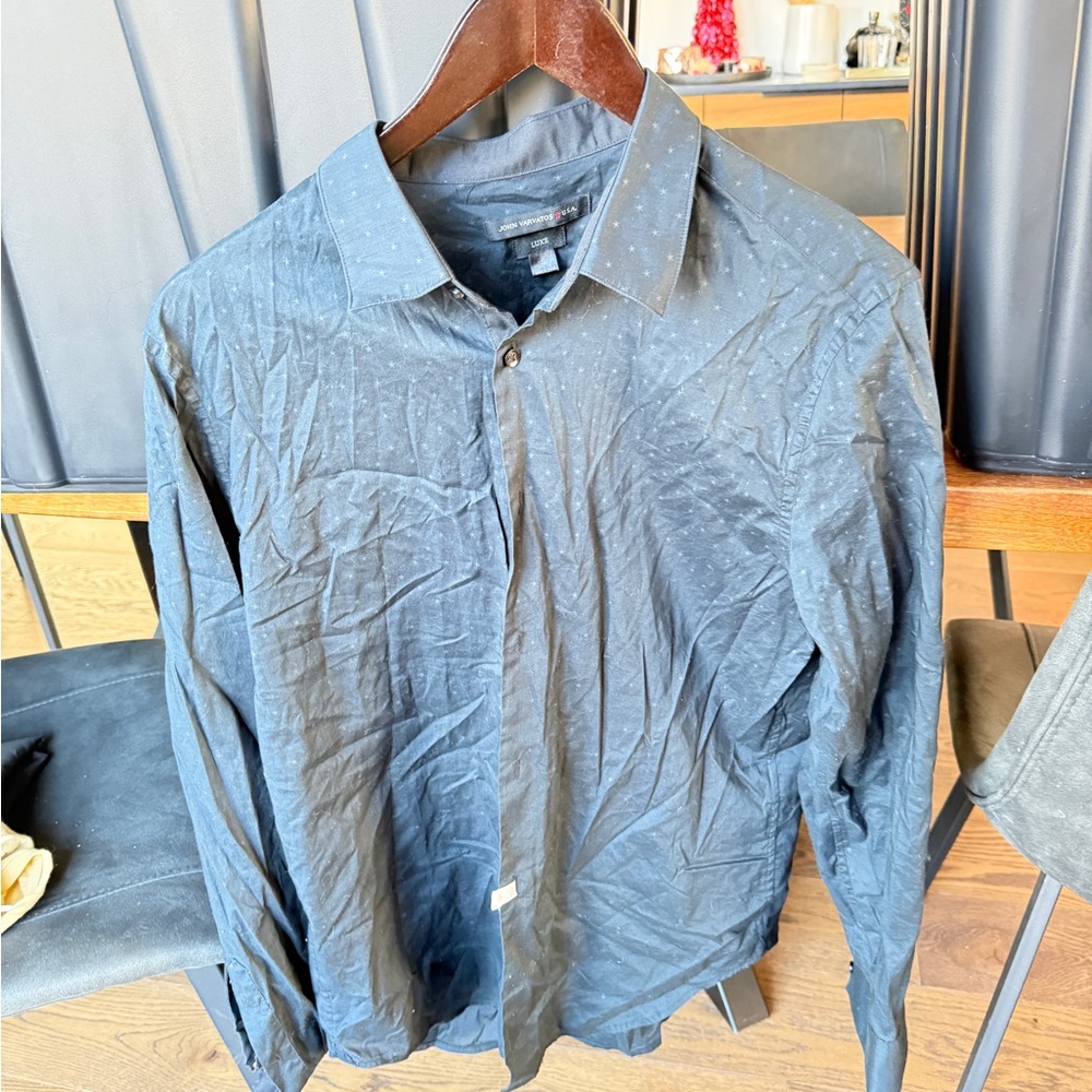 John Varvatos Blue Casual Button Down Shirt
